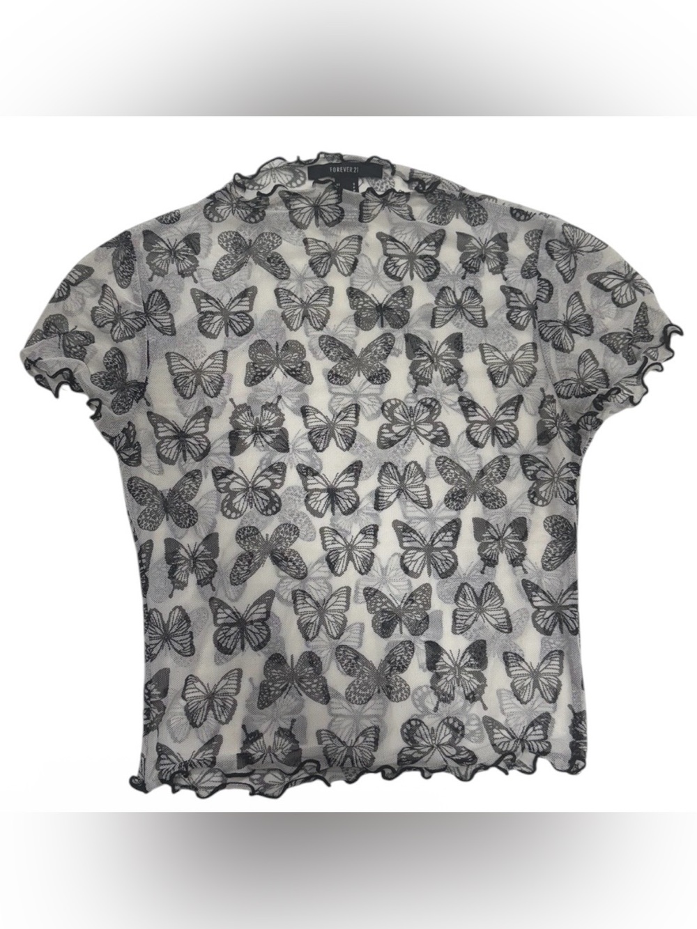 Forever 21 size small see through t-shirt in perfect condition, black and white